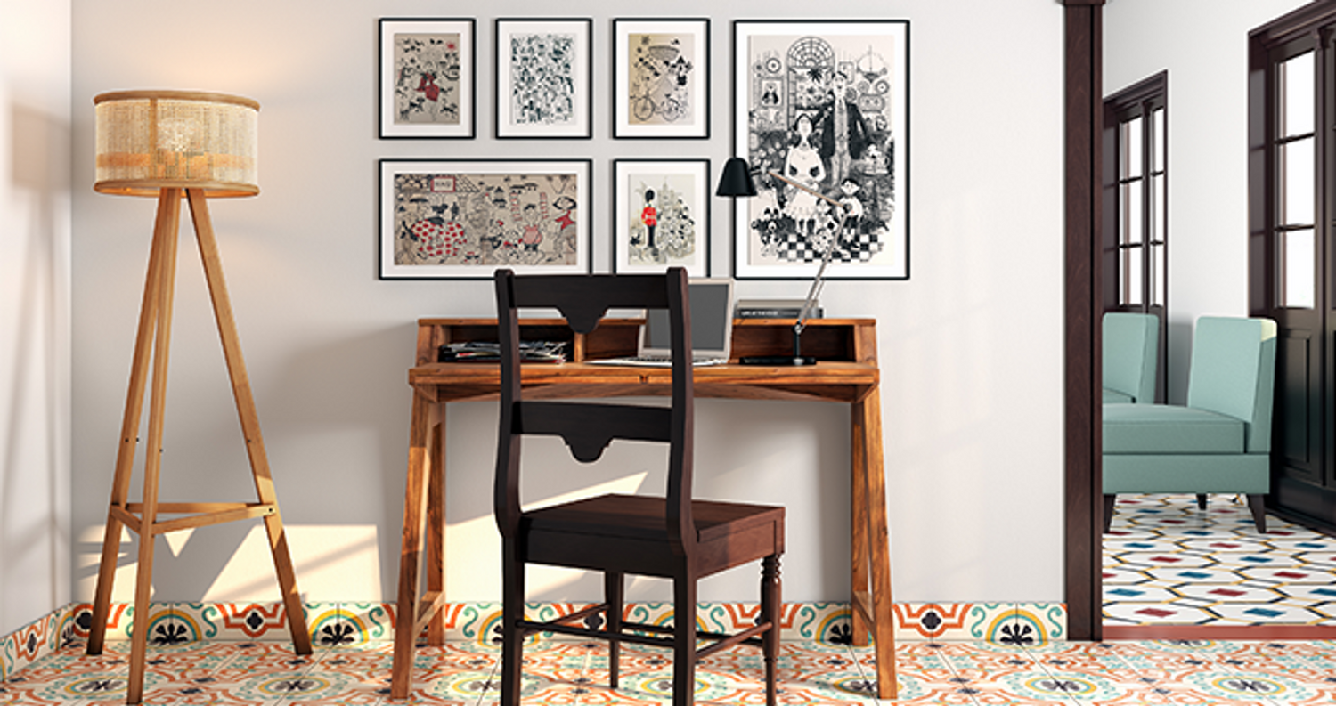 Sleek home office in Lucknow with modern desk and ergonomic chair